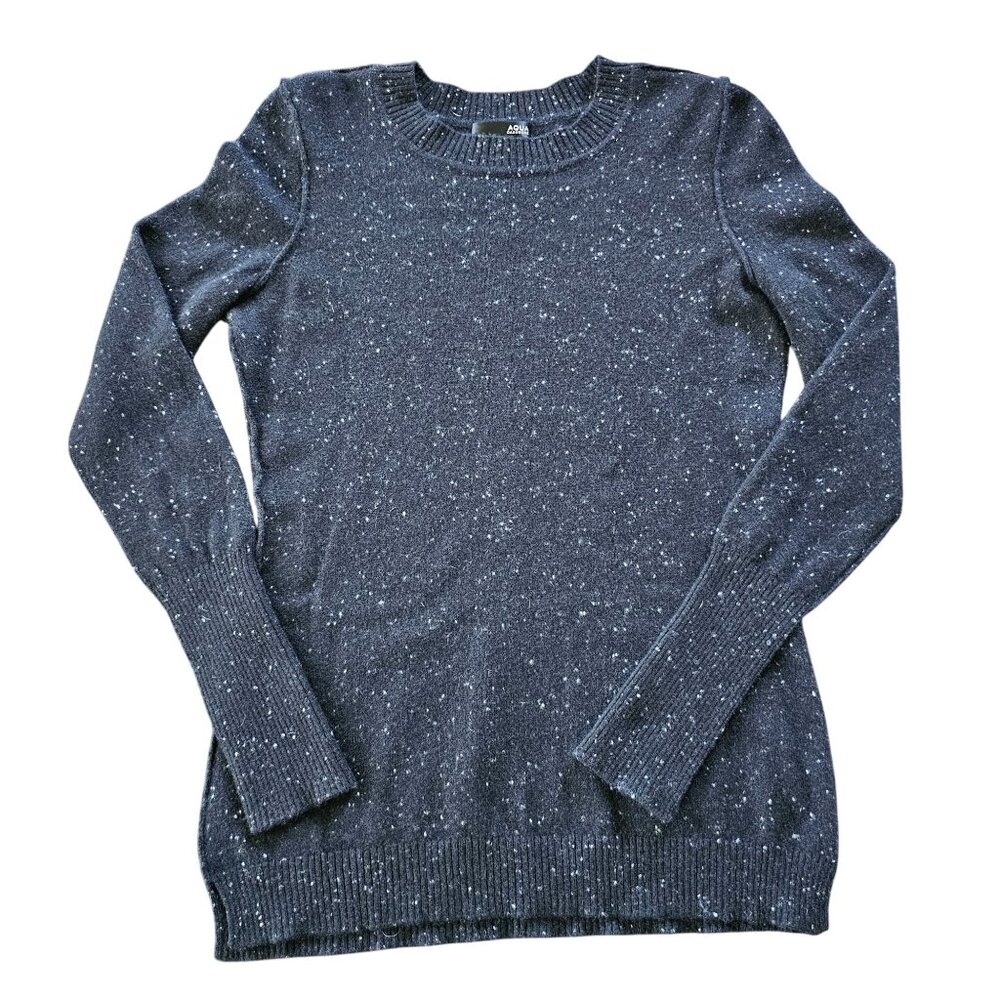 Aqua Cashmere Women's Sweater Black and white dots size M